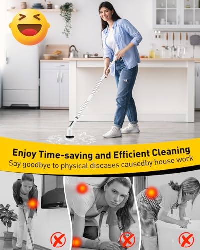 Electric Spin Scrubber for Bathroom, Shower Scrubber with Long Handle - Image 2