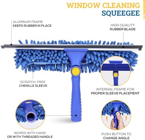 KLEEN HANDLER 2-in-1 Window Squeegee with 60” Extendable Pole - Image 2