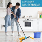 NEWE Floor Squeegee Broom with 18’’ Heavy Duty Rubber Scraper and 58.3’’ Telescopic Long Handle for Garage Concrete Bathroom Tile Shower Glass Marble Deck Window - Image 6