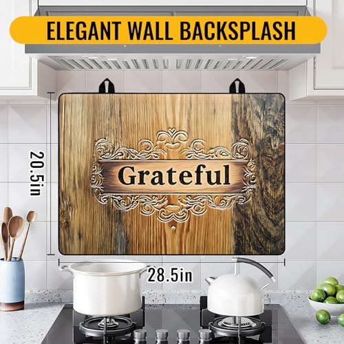 NYZE Electric Stove Top Cover, Cooktop Protector for Extra Counter Space, Heat Resistant & Non-Slip Kitchen Mat - Rustic Wood Grateful, 28" x 20" - Image 2