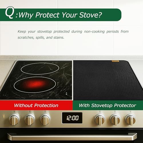 Large Fireproof Stove Top Covers for Electric Stove, Waterproof & Heat Resistant Mat for Glass Top, Stovetop Protector, Anti-Scratch, 36x24 Black - Image 2