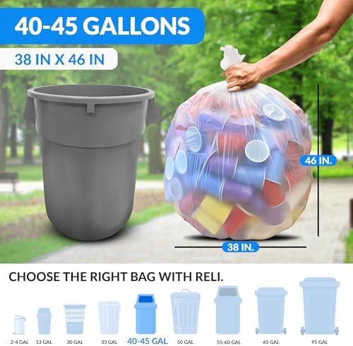 Reli. 40 to 45 Gallon Trash Bags Heavy Duty - Image 3