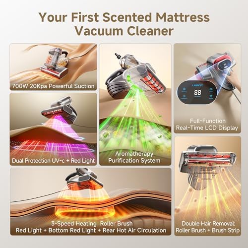 uwant 20Kpa Powerful Mattress Vacuum 700W Motor Bed Vacuum Set of 1 - Image 2