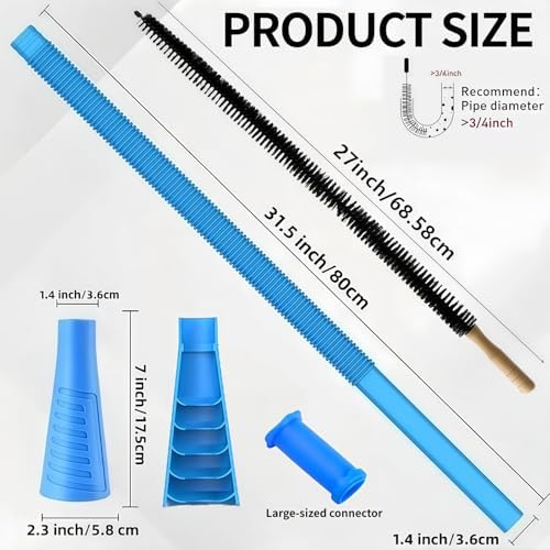 Dryer Vent Cleaner Kit - Universal Vacuum Hose Attachment & Lint Brush, Effectively Clean Clogged Dryer Ducts, Fit Most Vacuums for Dryer, Refrigerator Coils & Behind Appliances (Black) - Image 2
