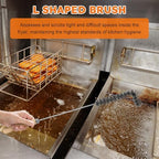 3 pcs Stainless Steel Fryer Cleaning Tools, Including L-Shaped Fryer Cleaning Brush Kitchen Fryer Cleanout Rod Long Handle Deep Fryer Basket Cleaning Brush Kitchen Restaurant Accessories - Image 3