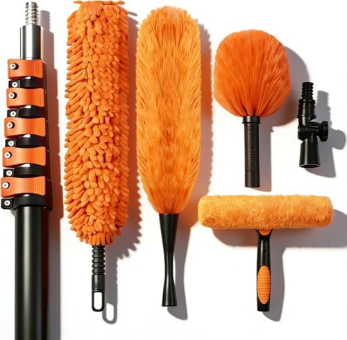 18FT Reach Duster Kit, Dual Lock for Ceiling Fan & Window Cleaning by Unknown