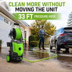 2026 New Electric Pressure Washer 4800 PSI 4.0GPM High Power Washer with 33ft Hose Reel,4 Nozzles and Foam Cannon for Cars/Home/Driveways/Patios/Fences, Green - Image 5