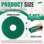 Teenyyou 3 Pcs 20" Commercial Orbiter Floor Buffer Pads, Red, Green, White - Image 2