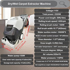 INTSUPERMAI Commercial Carpet Extractor, 3‑in‑1 Carpet Cleaner Machine 9 Gal +9 Gal Large Tank, Heavy Duty Deep Spraying, Washing and Drying for Hotel Office Sofa Curtain Upholstery Hard Floors 110V - Image 2