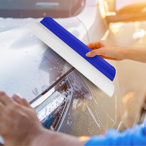 2 Pack 14 Inch Car Drying Squeegee Blue Silicone Window Blade - Image 5