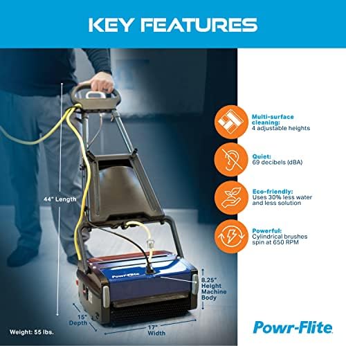 Powr-Flite Multiwash Commercial Floor Scrubber Machine, 14 Inch, PFMW14 - Image 3