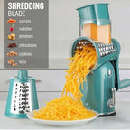 Rotary Cheese Grater Manual Hand Crank 5 Blade Shredder, Classic Green - Image 3