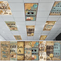 8Pcs Classroom Fluorescent Magnetic Light Covers,2x4 FT Vintage Travel Map by Hallswl