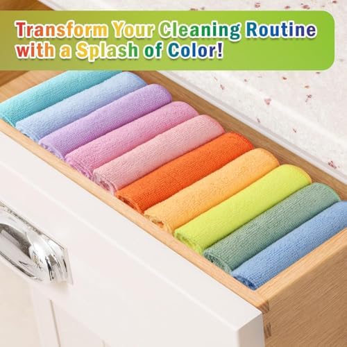 AIDEA Microfiber Cleaning Cloth, 50PK, Cleaning Rags, 11.5"×11.5" - Image 3