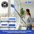 Wontolf 4-in-1 Window Squeegee, 79'' Window Cleaner Tool with Extension Pole, Window Cleaning Kit with Storage Bag, Rotatable Window Washing Kit Equipment for Home, Outdoor High Windows, Glass, Shower - Image 3