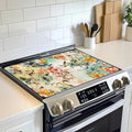Flowers Stove Top Cover for Electric, Vintage Floral Glass Ceramic Stove Cover, Heat Resistant Flat Stovetop Protector, Dish Drying Mats for Kitchen by Unknown