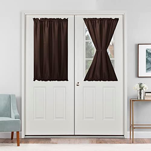 Hiasan French Door Curtains Privacy, Chocolate, 24W x 40L, 1 Panel by Hiasan