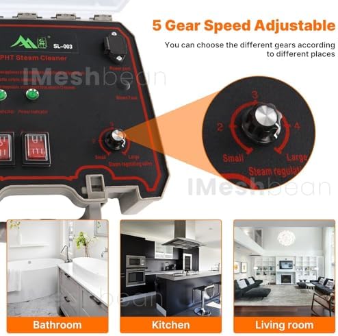 3500w Handheld High-Temperature Pressurized Steam Cleaner, 5 High Speeds Portable Tankless Pressurized Cleaning Machine, Steam Cleaner for Car Detailing, Grout Tile, Commercial Home Kitchen Bathroom - Image 5