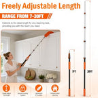 LAANPOLE 36FT High Reach Duster Cleaning Kit with Extension Pole, High Ceiling Fan Cleaner Duster Tool for Fan Blades, Window Washing Kit with Microfiber Feather Duster & Window Squeegee - Image 6