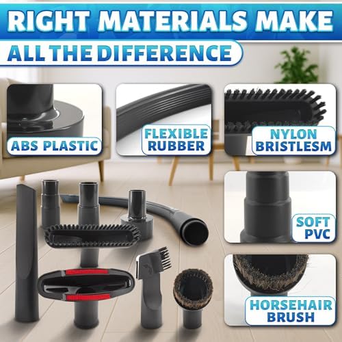 12 Pcs Universal Vacuum Attachments & Brushes Set – Vacuum Cleaner Attachments Universal 2 1/2" 1 1/4" with Soft Bristles – Durable PP, Multi-Purpose for Car, Home, Workshop Cleaning, Extended Reach - Image 6