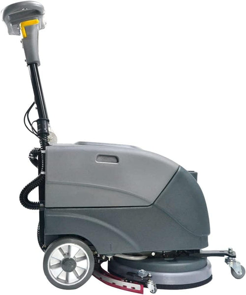 (EM-25) 15'' Brush Foldable Walk Behind Hand Push Floor Scrubber Machine, by 2eCenter
