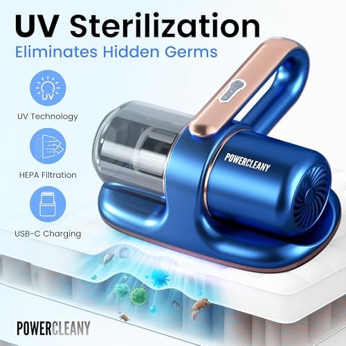 Cordless Mattress Vacuum Cleaner with UV Light, 13KPa Handheld Bed and Sofa Vacuum for Upholstery, HEPA Filter, Ideal for Couches, Cribs, and Furniture, Bed Cleaner, (White) - Image 2