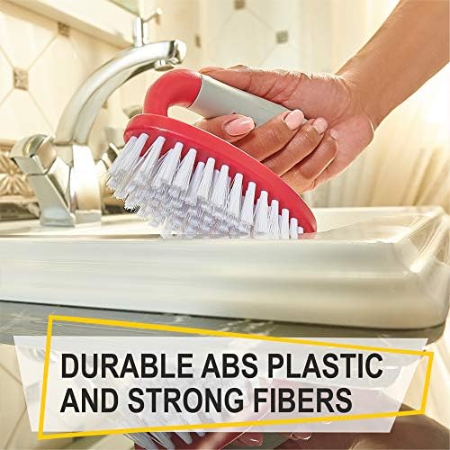 Scrub Brush Set of 3pcs - Cleaning Shower Scrubber with Ergonomic Handle and Durable Bristles - Grout Cleaner Brush - Scrub Brushes for Cleaning Bathroom, Shower, Tile, Kitchen, Floor, Bathtub, Floor - Image 3