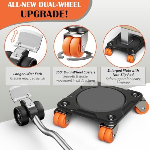 ONEON Heavy Duty Furniture Movers with Wheels &Lifter(10 Dual Wh Parked_XL) - Image 2