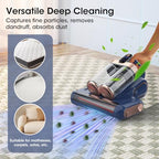 Bed Mattress Vacuum Cleaner Cordless 16Kpa Handheld Vacuum, Vacuum Cleaner with 253.7nm UV-C Light,HEPA Filter & Ultrasonic, Portable Vacuums for Sofa Couch Crib Birthday Gifts for women blue+gold - Image 5