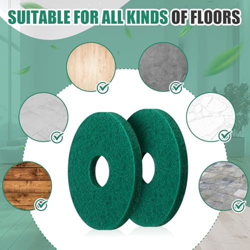 Teenyyou 5 Pcs 12" Cleaning Orbiter Pads Commercial Floor Buffer Pads Hardwood Floor Maintenance Scrubber Polisher Cleaning and Stripping for Orbiter Machine (Green) - Image 6