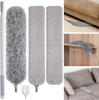 Feather Duster Set (4 Pieces), 30-100 inch Microfiber Retractable Gap Duster for Cleaning Ceilings, Furniture Refrigerators and Under Sofas - Image 2