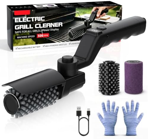 Electric Grill Brush,Cordless BBQ Grill Cleaner with Display Screen by OPENRGB