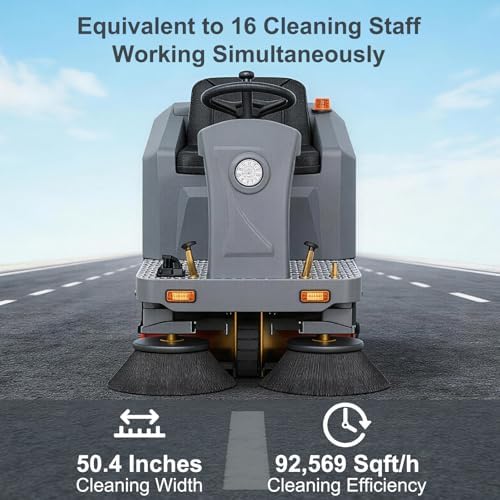 Ride on Floor Sweeper Machine 51" Brush Width 92,600 Sqft/h - Image 3
