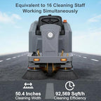 Ride on Floor Sweeper Machine 51" Brush Width 92,600 Sqft/h - Image 3
