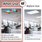 4 Pcs Fluorescent Light Covers for Classroom Ceiling Light 4 x 2 Feet Decorative Magnetic Lights Cover Filters Easy Install for School Office Home Hospitals Drop Ceiling Supplies (Retro Stained Glass) - Image 4