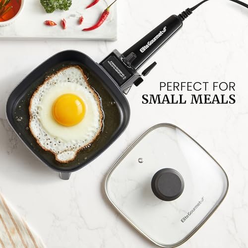 Elite Gourmet 7" Personal Electric Skillet, 600W, Nonstick, Compact Design - Image 6