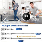 Qimedo Upgrade Rechargeable Electric Scrubber for Cleaning, 45-inch Handheld Spin Scrubber with Extended Long Handle, Cordless Power Dish Scrubber with 6 Brushes for Bathtub Grout Tile Floor - Image 3