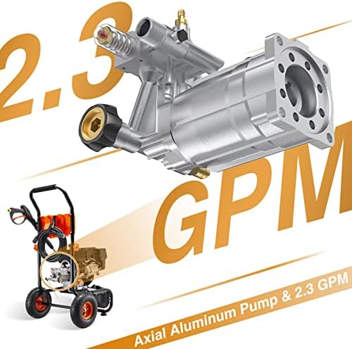 3500PSI Gas Pressure Washer, 2.3GPM Gas Powered High Pressure Washer with 212CC Engine, 4 Adjustable Nozzles, 25 ft High Pressure Hose for Cleaning Walls, Terraces, Vehicles, Gardens (Orange) - Image 4