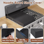 BJADE'S Stove Cover Board - 15"x22"x3" Gas/Electric Range Top Cover with Anti-Slip Feet, Kitchen Organizer & Noodle Board, Black Cooktop Protector for Counter Space Expansion - Image 5