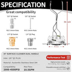 30" Pressure Washer Surface Cleaner Ultra with 7 Nozzles Water Broom - Image 5