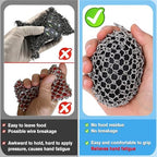 Cast Iron Scrubber Chainmail Set – 316 Stainless Steel Dish Scrub Brush for Cast Iron Skillet Pan Cleaner, Dutch Oven, Wok & Non-Stick Cookware | Dishwasher Safe – Black Double Ring - Image 4