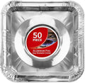 Disposable Gas Burner Liners (50 Pack) Aluminum Foil Square Gas Stove Burner Covers - 8.5 Inch Gas Range Protector, Stove Top Covers for Gas Burners, Foil Liners to Catch Oil, Grease, and Food Spills by StockYourHome