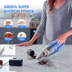 YOOHI Handheld Vacuum Cordless Rechargeable – 6000Pa Mini Hand Held Vacuum, LED Light, 20–25 Mins Runtime, USB Charging, 500ML Cup – Lightweight Small Vacuum Cleaner Cordless for Car/Office/Home - Image 5