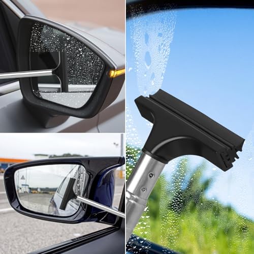 2 Pcs Car Mirror Wiper, 38.6in Handle Car Side Mirror Squeegee, Car Mirror Squeegee, Side Mirror Squeegee, Mini Squeegee for Rainy Foggy Weather - Image 7