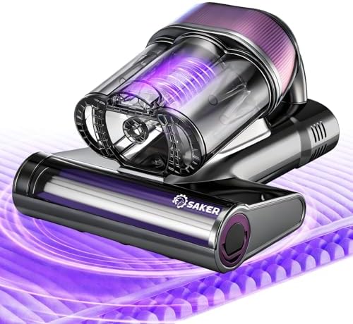 Saker Mattress Vacuum Cleaner, Handheld Bed Vacuum Cleaner with 16KPa Suction UVC Light, 140°F Heated Air, HEPA Filter, Aroma Function, 16.4FT Cord for Cleaning Bed, Sofa, and Couch by Saker