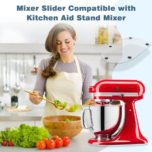 Mixer Slider Mat for Kitchen Aid 4.5-5 Qt Tilt Head Stand Mixer, Glossy Sliding Tray Mixer Sliders for Kitchenaid Artisan Mixer, Kitchen Aid Accessories and Attachments, Countertop Storage, Clear - Image 6