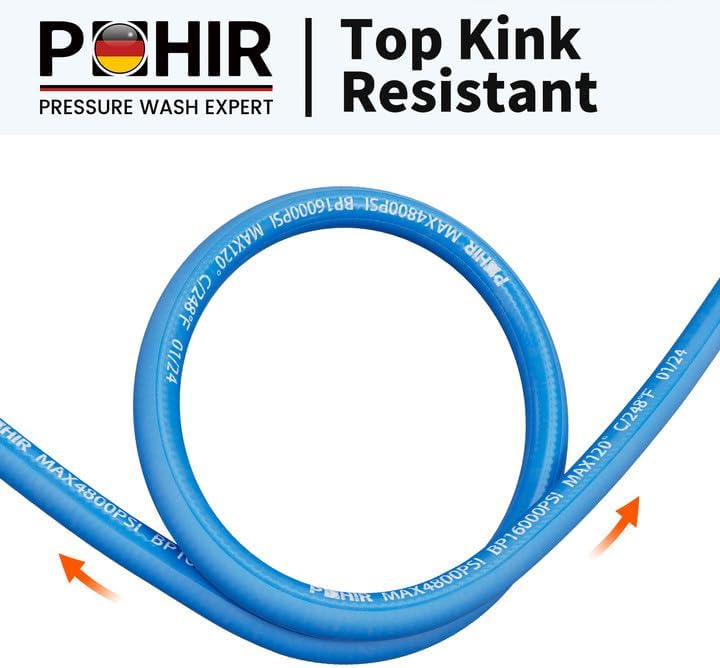 POHIR 2ft Pressure Washer Whip Hose 3/8" 4800 PSI - Image 4