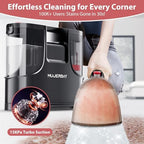 Upholstery Carpet Cleaner, MUJERBAY 15Kpa Portable Spot and Stain Cleaner Shampooer, Easy Move with Handle, 1.5-inch Deep Cleaning Machine for Couch, Stairs, Car and Pet Messes. (Black) - Image 2