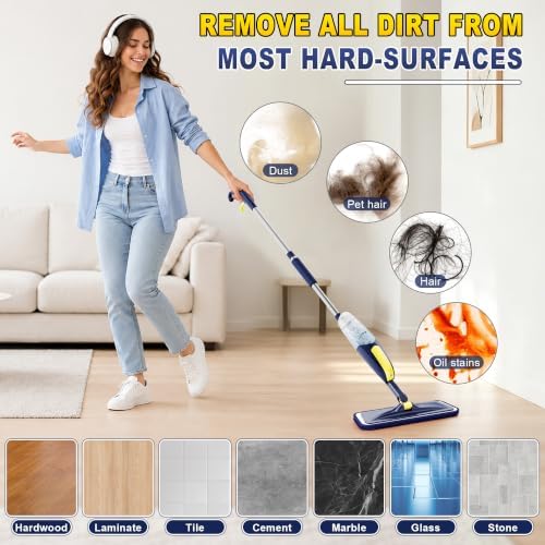 Wet Spray Mop for Floor Cleaning: Microfiber Mop for Hardwood Tile Laminate - Image 4