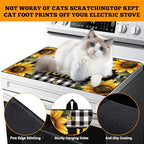 Multi-Design Stove Top Cover for Glass/Electric Stoves - 3-in-1 Heat-Resistant Protector Mat, Non-Slip Drying Rack 28"x20" (Sunflower) - Image 4